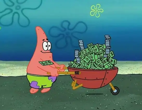 派大星推一车钱 - Patrick Star pushing a cart of money - 패트릭 스타가 돈이 가득 든 카트를 밀다 - Patrick Star đẩy một xe đầy tiền - パトリック・スターがお金の入ったカートを押す